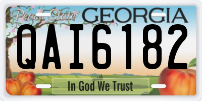 GA license plate QAI6182