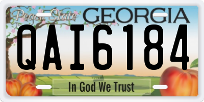 GA license plate QAI6184