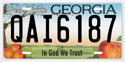 GA license plate QAI6187