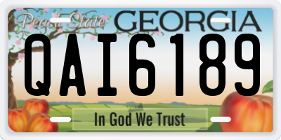 GA license plate QAI6189