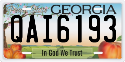 GA license plate QAI6193