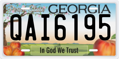 GA license plate QAI6195
