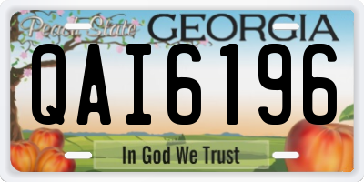 GA license plate QAI6196