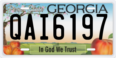 GA license plate QAI6197