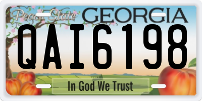 GA license plate QAI6198