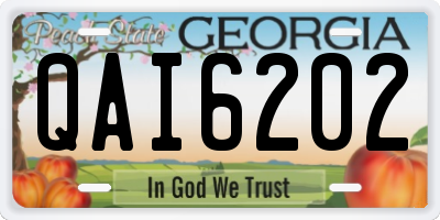 GA license plate QAI6202