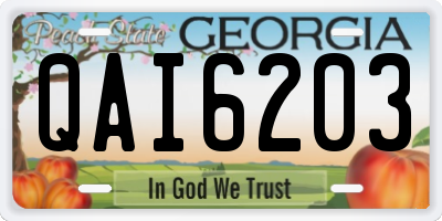 GA license plate QAI6203