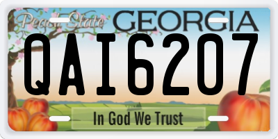 GA license plate QAI6207