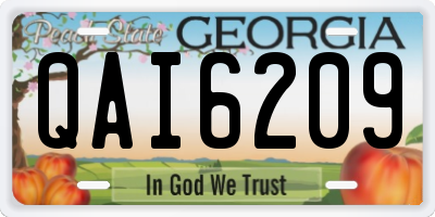 GA license plate QAI6209