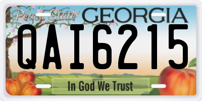GA license plate QAI6215