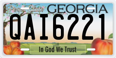 GA license plate QAI6221