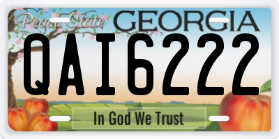 GA license plate QAI6222
