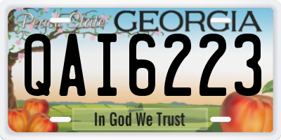 GA license plate QAI6223