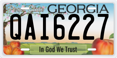 GA license plate QAI6227