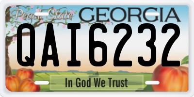 GA license plate QAI6232