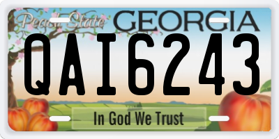 GA license plate QAI6243