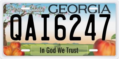 GA license plate QAI6247