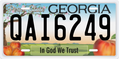 GA license plate QAI6249