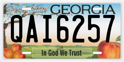 GA license plate QAI6257