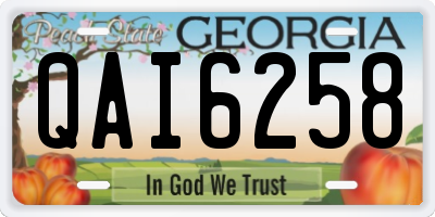 GA license plate QAI6258
