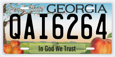 GA license plate QAI6264