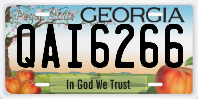 GA license plate QAI6266