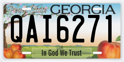 GA license plate QAI6271