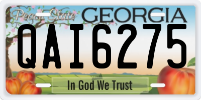 GA license plate QAI6275