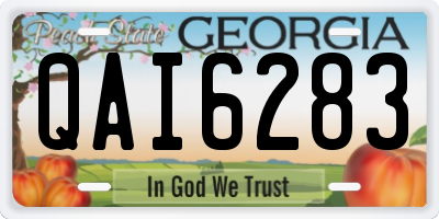 GA license plate QAI6283