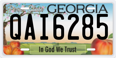 GA license plate QAI6285