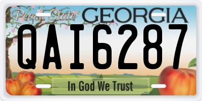 GA license plate QAI6287