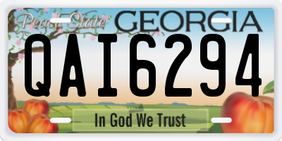 GA license plate QAI6294