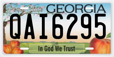 GA license plate QAI6295
