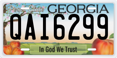 GA license plate QAI6299