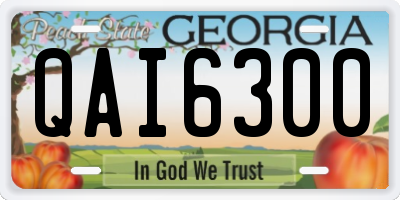 GA license plate QAI6300