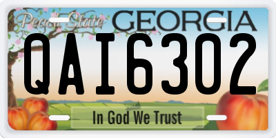 GA license plate QAI6302