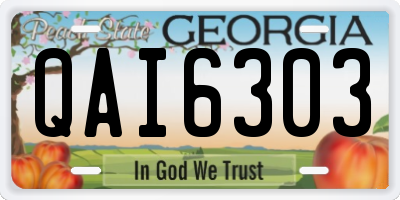 GA license plate QAI6303