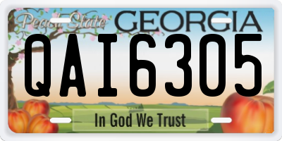 GA license plate QAI6305