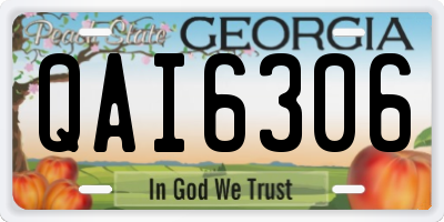 GA license plate QAI6306