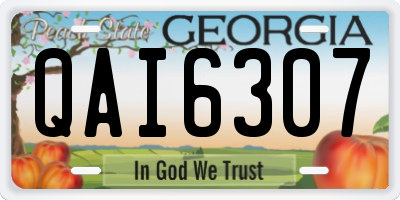 GA license plate QAI6307