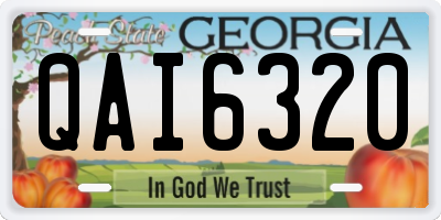 GA license plate QAI6320