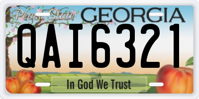 GA license plate QAI6321