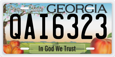 GA license plate QAI6323