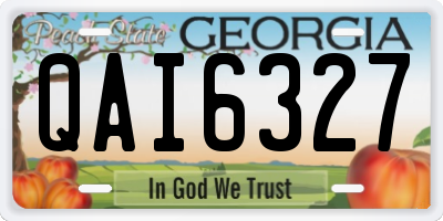 GA license plate QAI6327