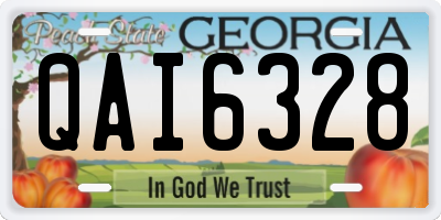 GA license plate QAI6328