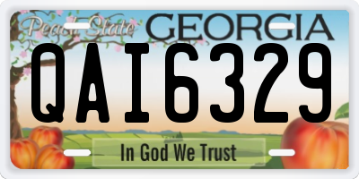 GA license plate QAI6329