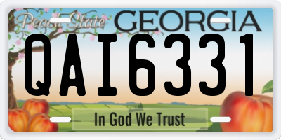GA license plate QAI6331