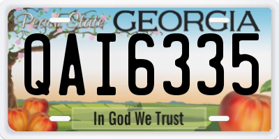 GA license plate QAI6335