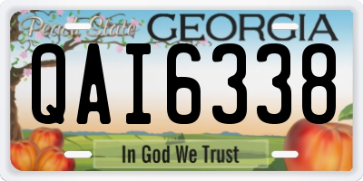 GA license plate QAI6338