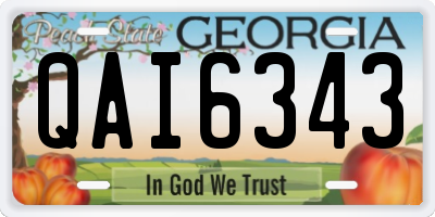 GA license plate QAI6343